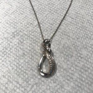STERLING SILVER AND DIAMOND NECKLACE